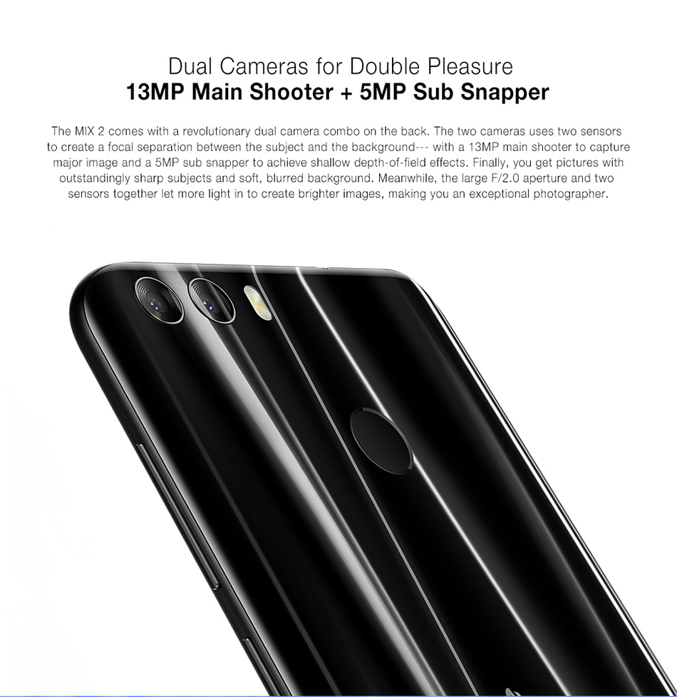 [HK Stock]Ulefone MIX 2 5.7 Inch 4G LTE Smartphone 18:9 HD+ Screen 2GB 16GB MT6737 Quad Core Dual Rear Cameras Android 7.0 3300mAh Touch ID VoLTE - Blue