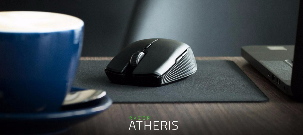 [HK Stock] Razer Atheris Wireless Gaming Mouse Bluetooth 2.4G Portable 7200 DPI Optical Sensor Dual Side Buttons Ambidextrous - Black