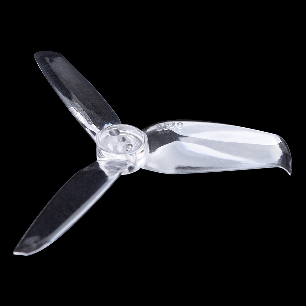 Gemfan Flash 2540 CW CCW 3-Blade Propeller 1.5mm Mounting Hole for Racing Quadcopter - Transparent