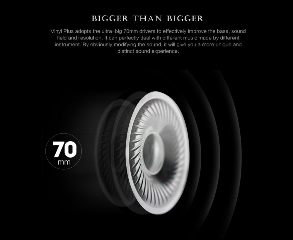 Bluedio Vinyl Plus Wireless Bluetooth Headphones with Mic 3D Sound - Black