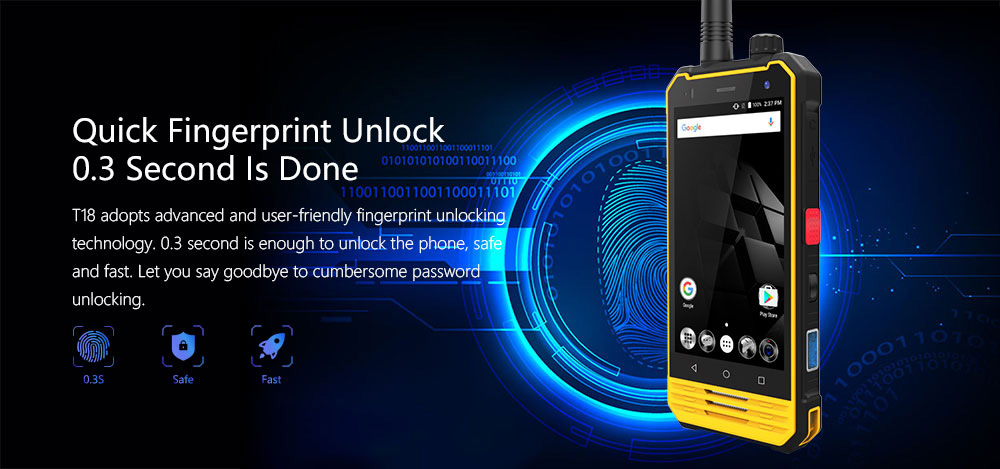 [HK Stock]NOMU T18 4.7 Inch IP68 Waterproof 4G LTE Smartphone 3GB 32GB MT6737T Quad Core 8.0MP Camera Android 7.0 5200mAh Qucik Charge NFC - Black