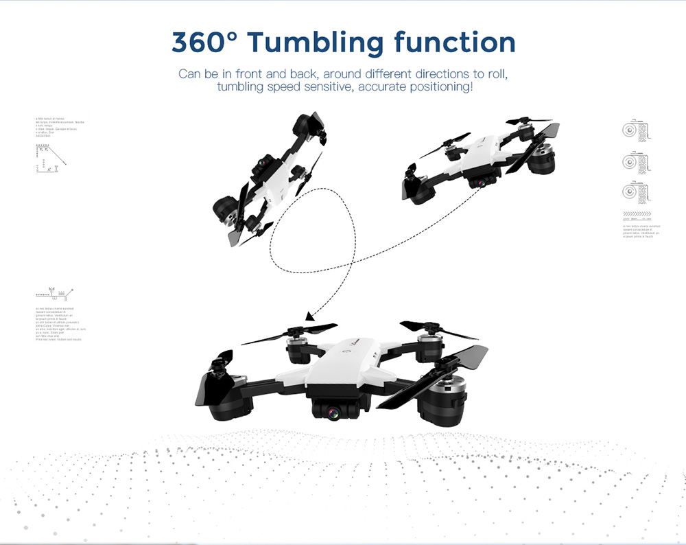 YH-19 ELVES 720P WIFI FPV Foldable Drone with 120 Degree Wide-angle Lens Altitude Hold Mode RC Quadcopter RTF - White