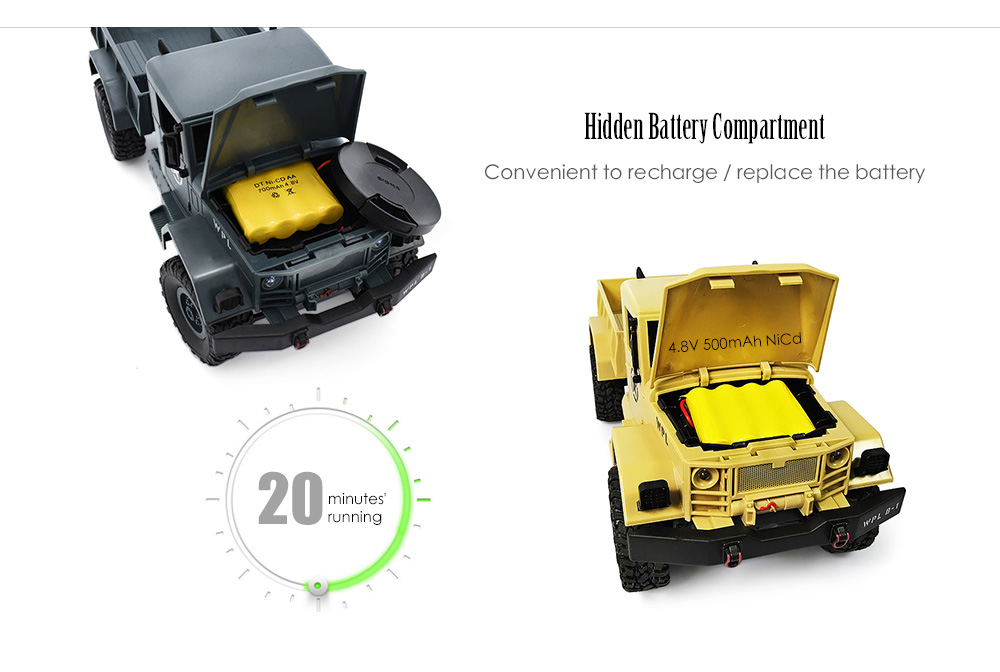 WPL B-1 DIY Car Kit 2.4G 1:16 4WD Off-road Vehicles RC Car without Electronic Parts KIT - Khaki