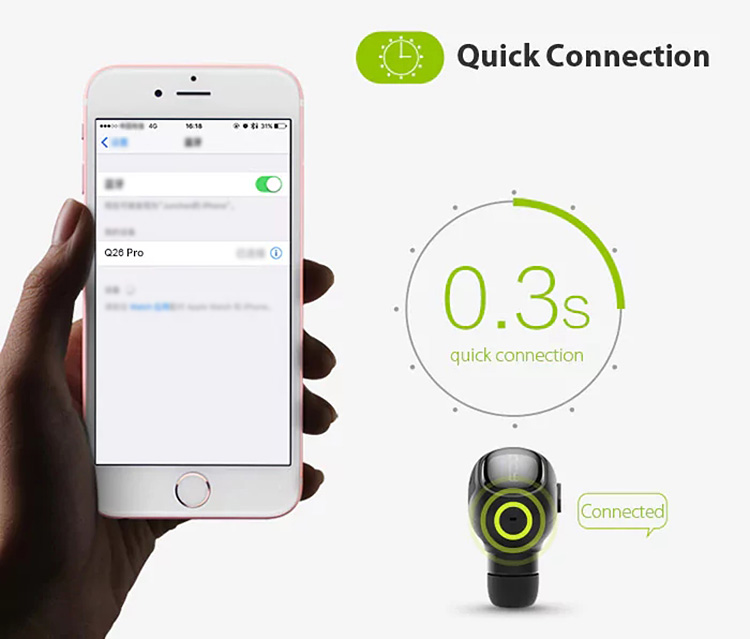 QCY Q26 Pro Mini Wireless Bluetooth Headphone with Mic Noise Cancelling - White