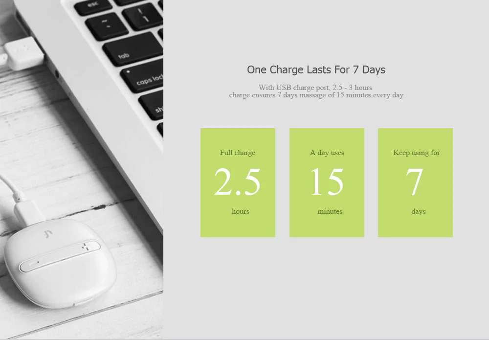 Xiaomi Mijia Electrical Massage Machine USB Charge Portable Stimulator Body Relax Machine -White