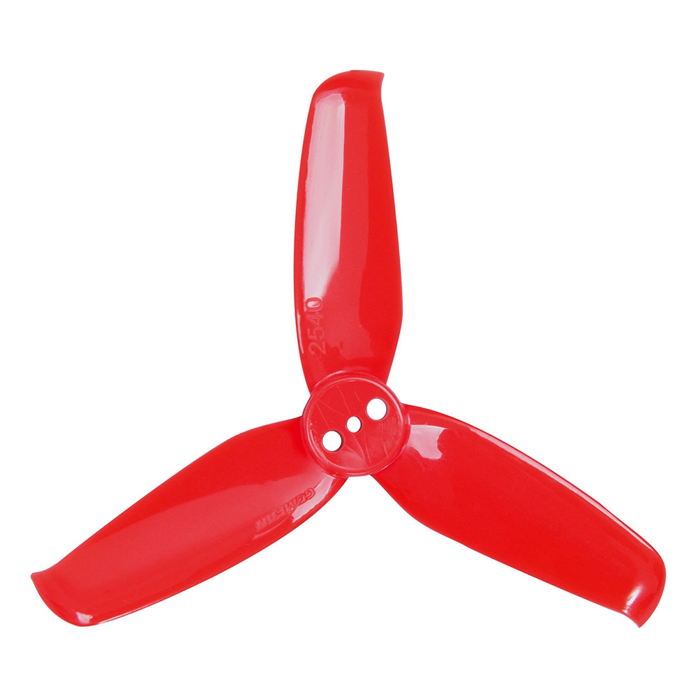 Gemfan Flash 2540 CW CCW 3-Blade Propeller 1.5mm Mounting Hole for Racing Quadcopter - Red