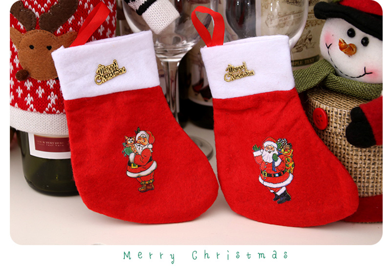1PCS Christmas Stocking Santa Claus Socks Christmas Party Decoration
