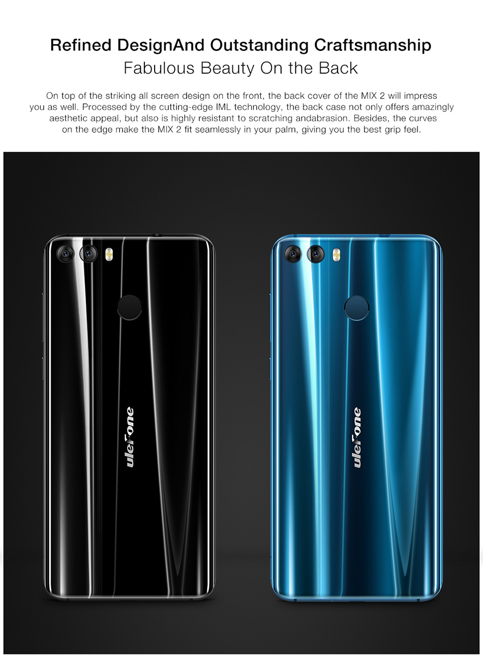 [HK Stock]Ulefone MIX 2 5.7 Inch 4G LTE Smartphone 18:9 HD+ Screen 2GB 16GB MT6737 Quad Core Dual Rear Cameras Android 7.0 3300mAh Touch ID VoLTE - Blue