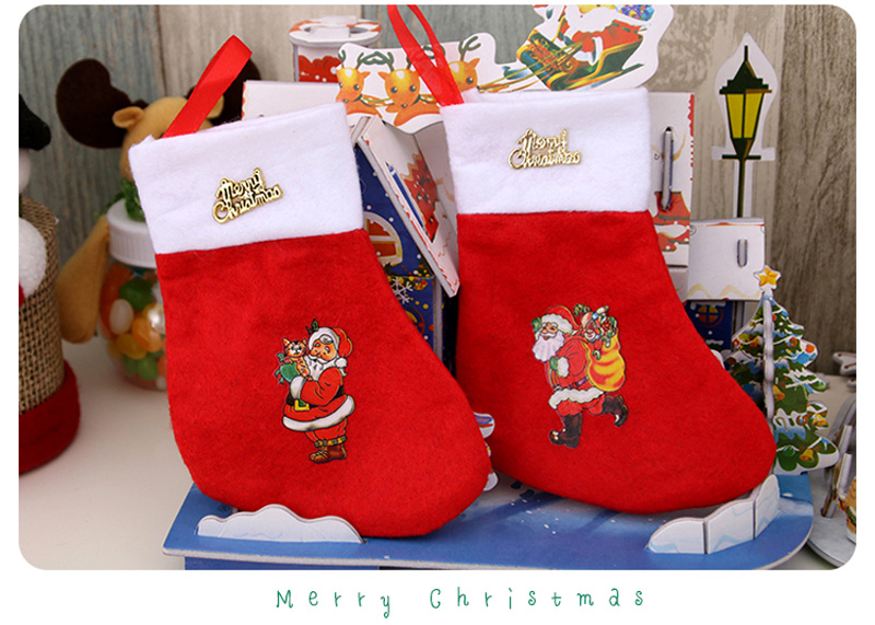 1PCS Christmas Stocking Santa Claus Socks Christmas Party Decoration