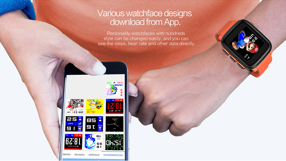 SMA-Q2 Bluetooth Smartwatch  ARM Cortex M4 Blood Pressure Monitor 3ATM Water Resistant 1.28' Colorful Screen - Black
