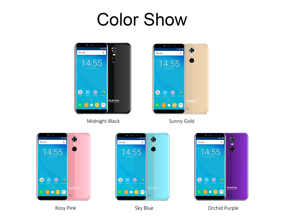 [HK Stock]Oukitel C8 4G 5.5 Inch Smartphone 18:9 Aspect Ratio HD Screen 13.0MP Camera MT6737 Quad Core 2GB RAM 16GB ROM Touch ID 3000mAh - Midnight Black