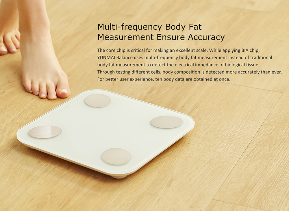 [Internation Version]Yunmai Balance Smart Body Fat Scale Bluetooth 4.0 APP Remote Control Body Composition Monitor -Whit