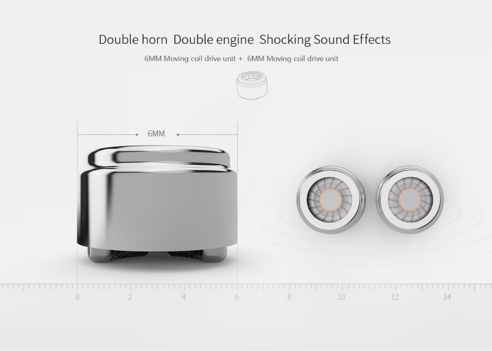 UIISII T8 In-ear Earphones with Mic Stereo Dual Dynamic Drivers Strong Bass Noise Reduction - Red