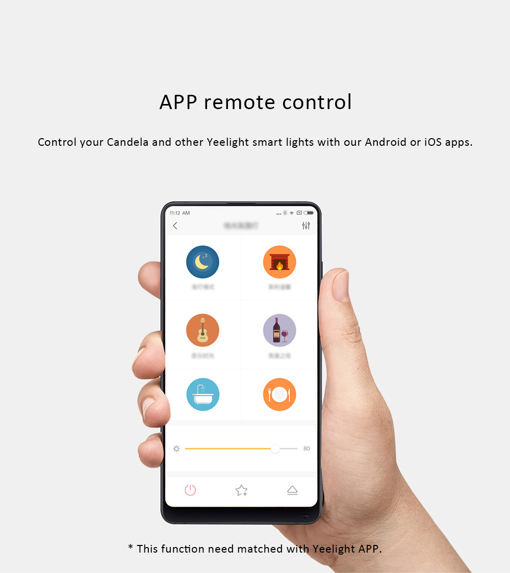 Xiaomi Yeelight Smart Atmosphere Candela Light Bluetooth APP Remote Control 2100mAh Rechargeable Battery Night Light
