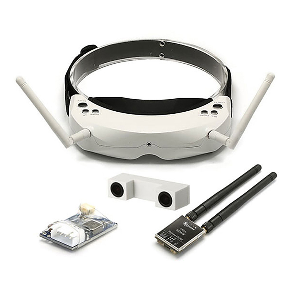 Skyzone SKY02S V+ 3D 5.8G 40CH FPV Goggles with Transmitter Camera Head Tracking HDMI DVR - White