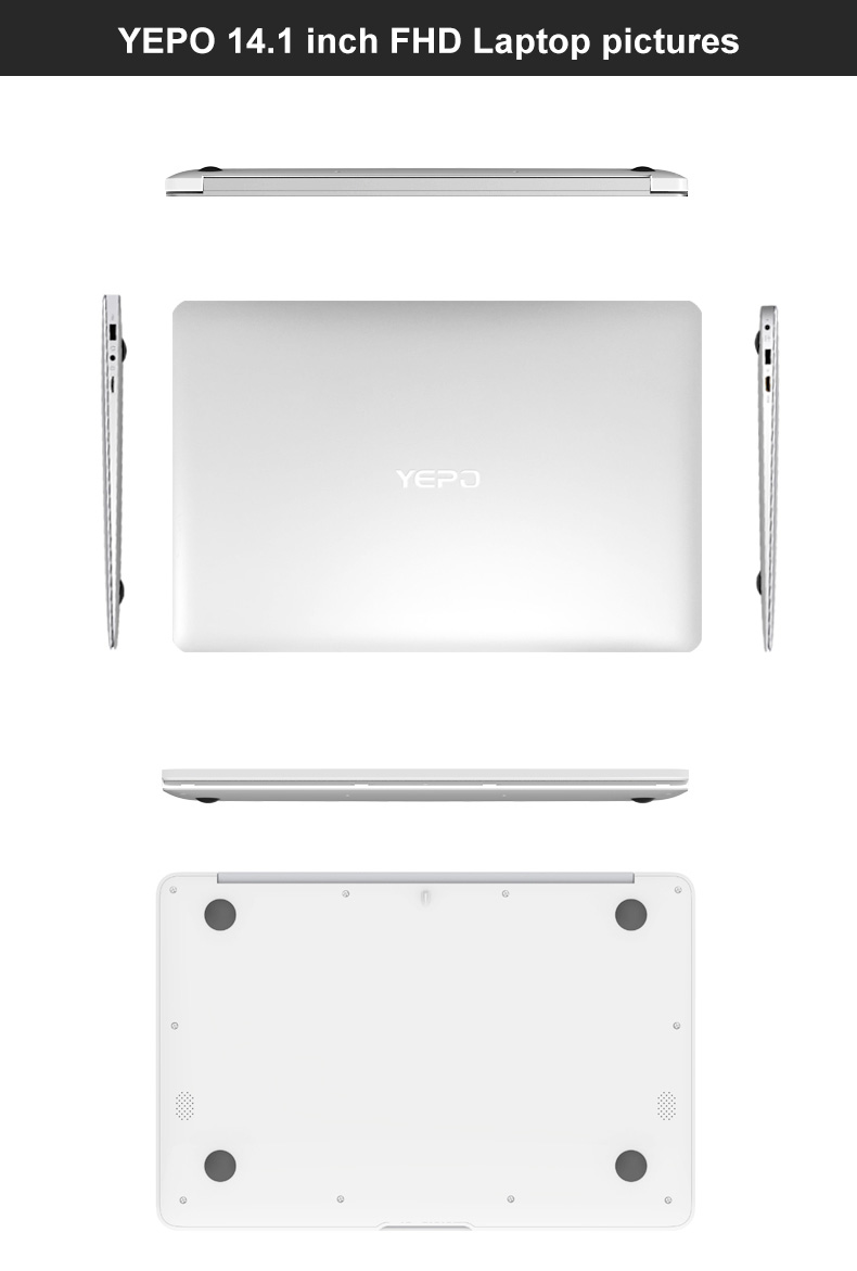 YEPO 737T Laptop  Intel Cherry Trail x5-Z8350 Quad Core 1.44GHz~1.92GHz 14.1 Iinch Windows 10 2GB  DDR3 RAM 32GB ROM 1920*1080 - Silver