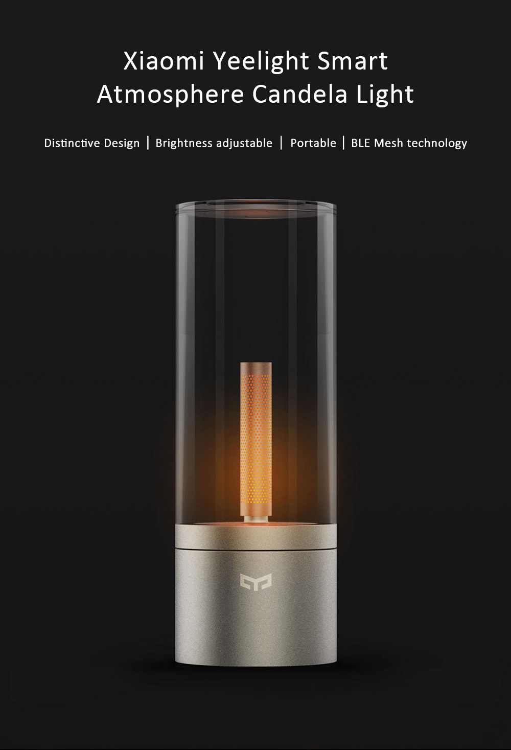 Xiaomi Yeelight Smart Atmosphere Candela Light Bluetooth APP Remote Control 2100mAh Rechargeable Battery Night Light