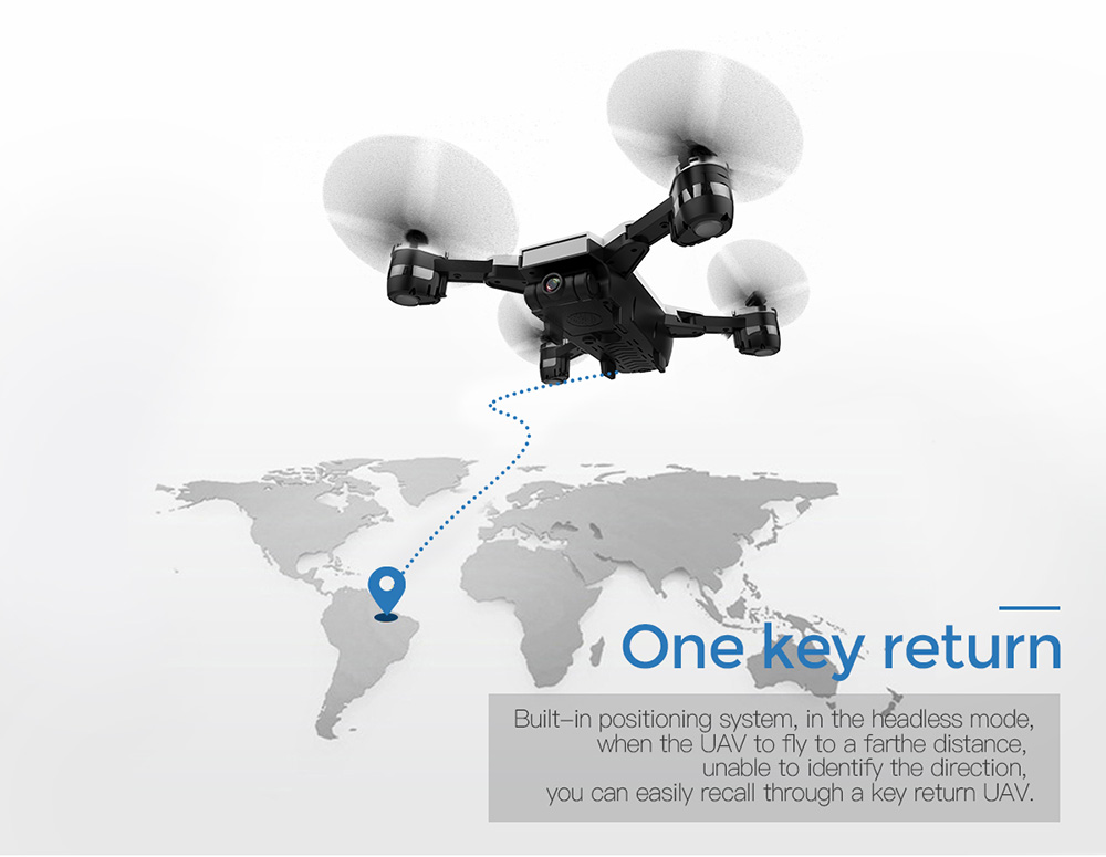 YH-19 ELVES 720P WIFI FPV Foldable Drone with 120 Degree Wide-angle Lens Altitude Hold Mode RC Quadcopter RTF - White