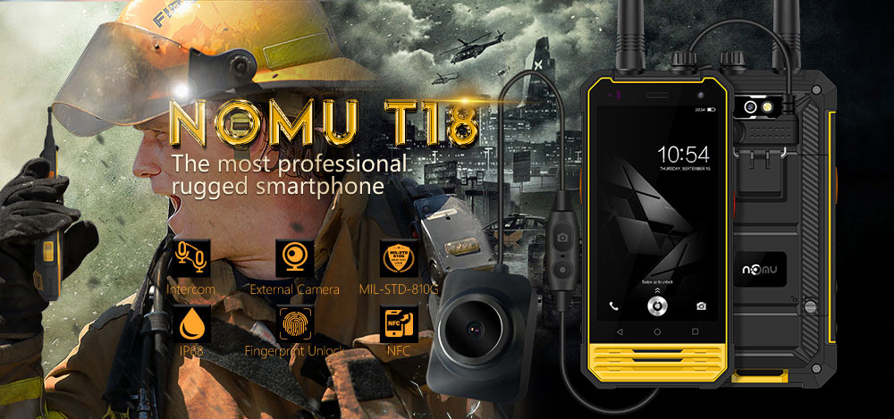 [HK Stock]NOMU T18 4.7 Inch IP68 Waterproof 4G LTE Smartphone 3GB 32GB MT6737T Quad Core 8.0MP Camera Android 7.0 5200mAh Qucik Charge NFC - Black