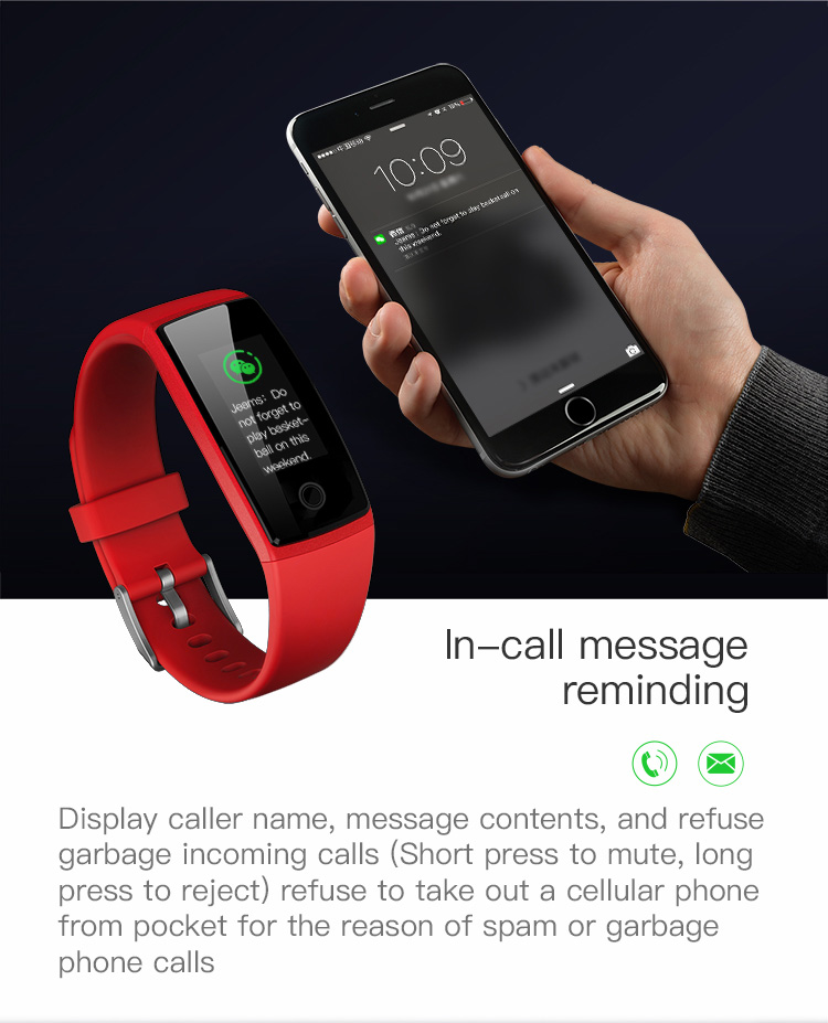 V10 Smart Bracelet 0.96" TFT Bluetooth 4.0 64KB RAM 512KB ROM Pedometer Heart Rate Sleep Monitor Multi-language IP*7 Water Resistant for Android iOS  - Black