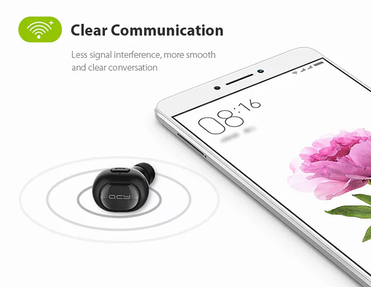 QCY Q26 Pro Mini Wireless Bluetooth Headphone with Mic Noise Cancelling - White