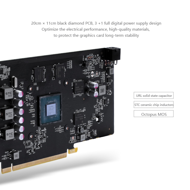 Yeston NVIDIA GeForce GTX 1050Ti 4GD5 128Bit Desktop Graphics Card 7000MHz With HDMI DVI DP Interface Single Fan - Black