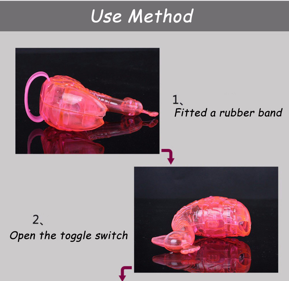 LED Glow Peacock Finger Ring Laser Beams Optical Fiber Toy - Random Color