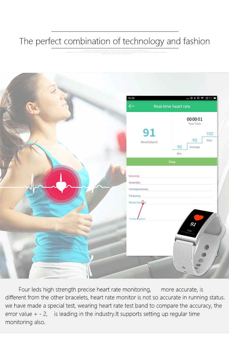 Makibes X3  Smart Bracelet Heart Rate/Blood Pressure Monitor Bluetooth Water Resistant IP68 Compatible with iOS Android  - Black