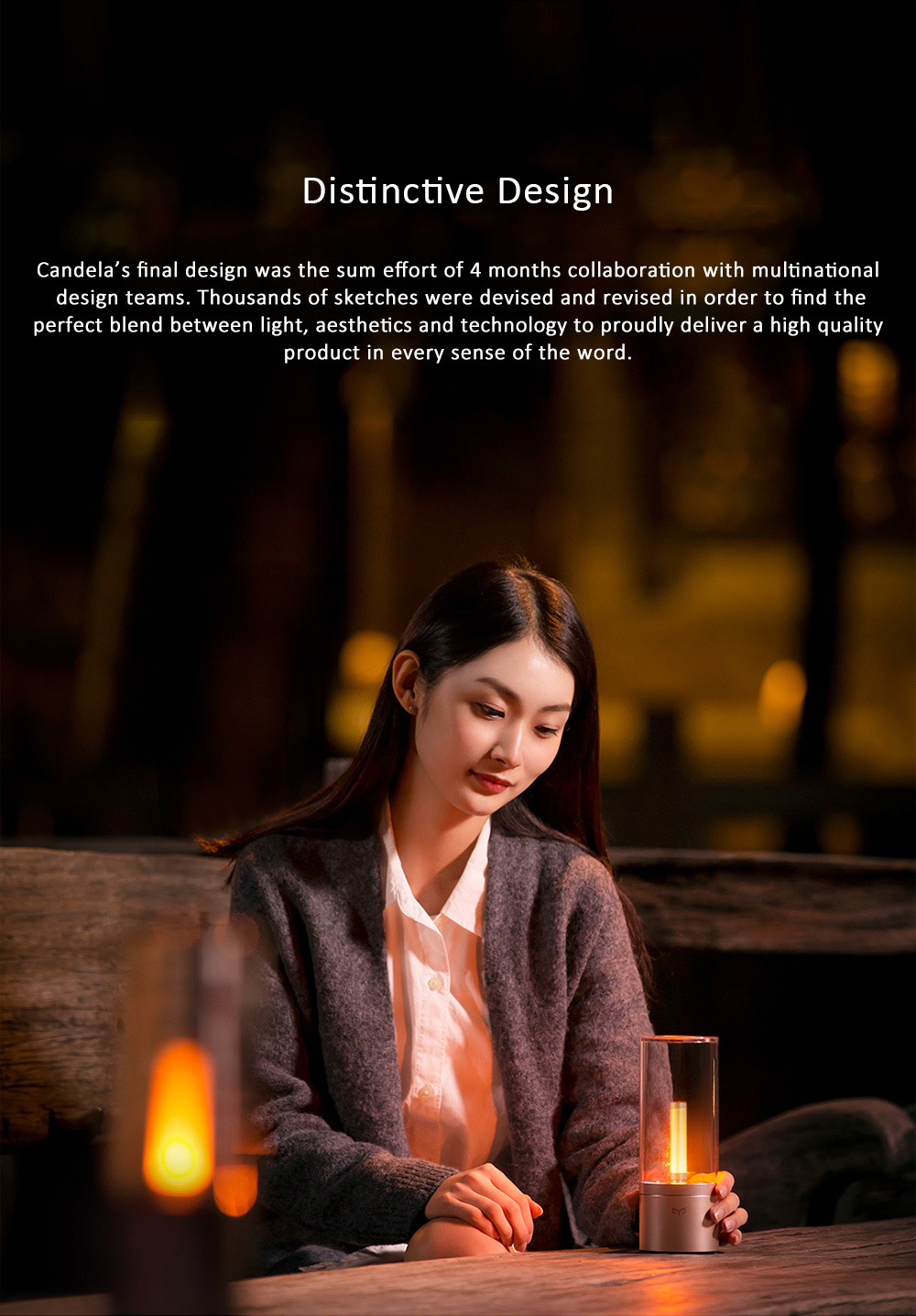 Xiaomi Yeelight Smart Atmosphere Candela Light Bluetooth APP Remote Control 2100mAh Rechargeable Battery Night Light