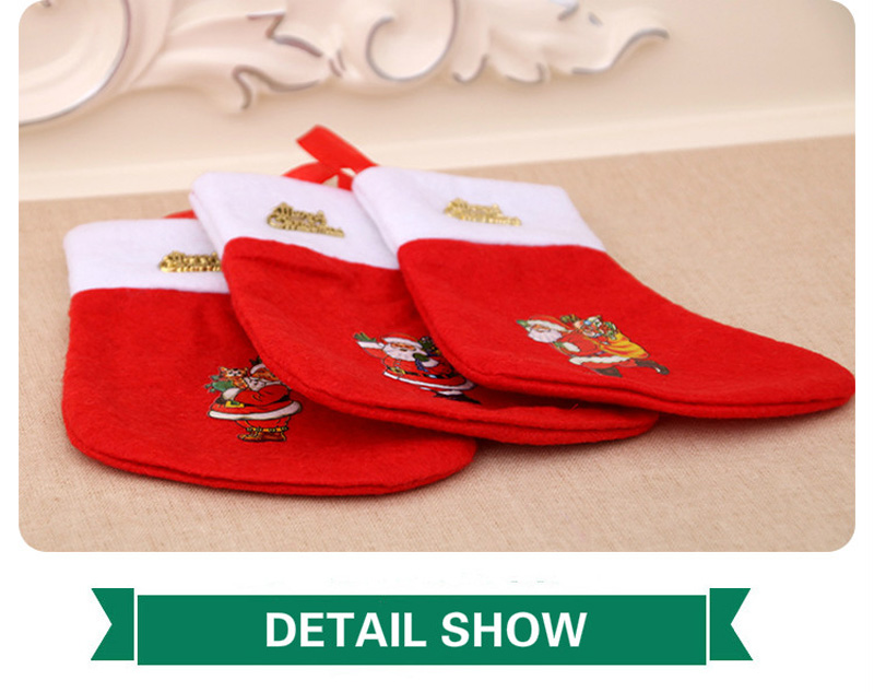 1PCS Christmas Stocking Santa Claus Socks Christmas Party Decoration