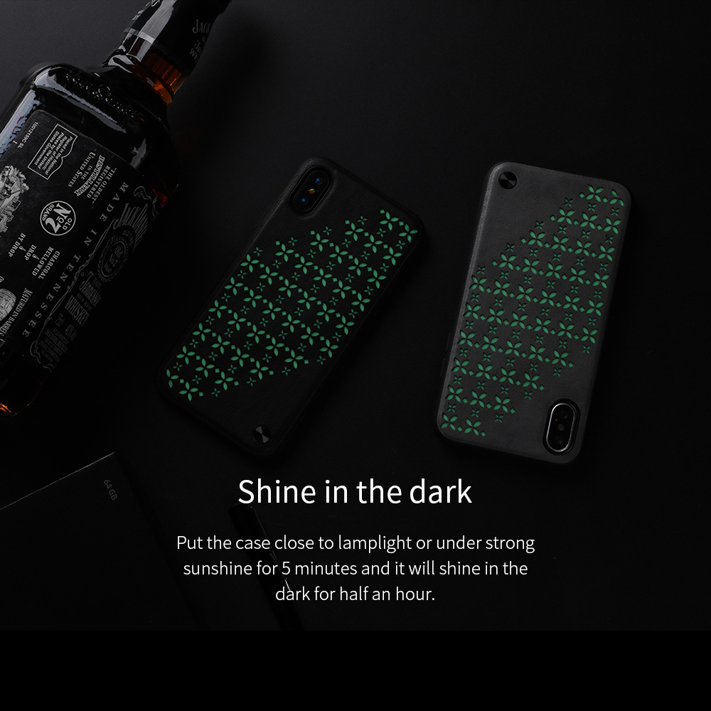 NILLKIN Star Case Cool Luminous Back Phone Shell For iPhone X - Black