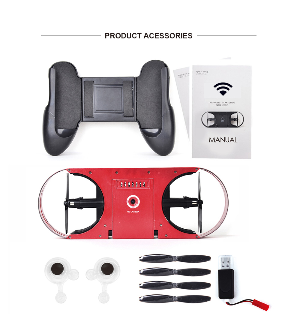 TYRC TY6 WIFI FPV Foldable Drone with 720P HD Camera Altitude Hold Mode RC Quadcopter BNF - Red