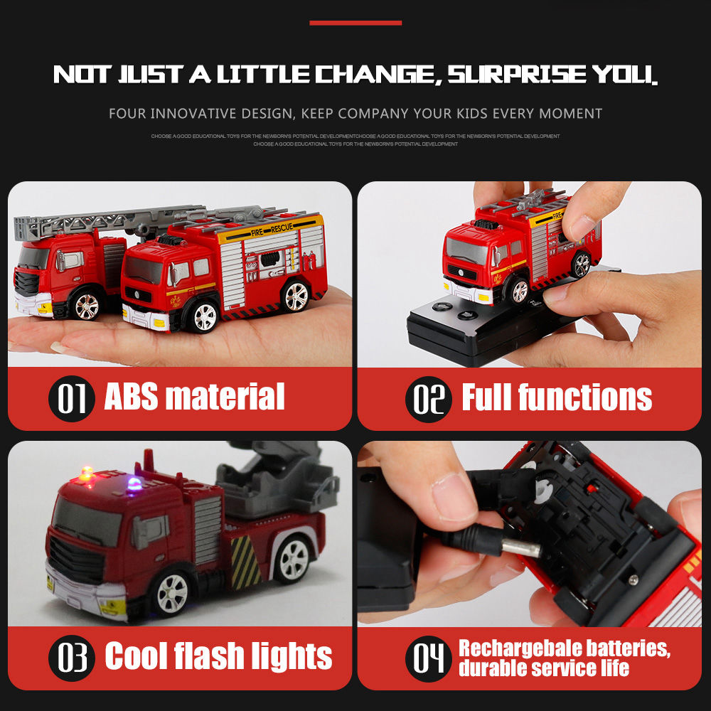 Shenqiwei 8027 1:58 27MHZ 4CH Mini Fire Truck RC Car - RTR