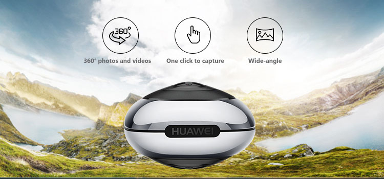 HUAWEI Panoramic Camera 270 Degree Wide Angle Dual Lens FHD 13MP Plug And Play 360 Degree Action Camera - White