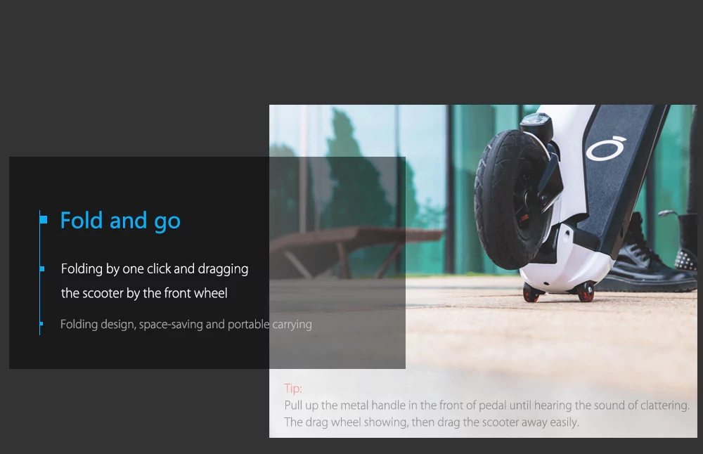 Original Xiaomi EUNI ES808 8 inch Tire 5.2Ah Folding Electric Scooter Waterproof Intelligent BMS Dual Braking System With Display Screen - White