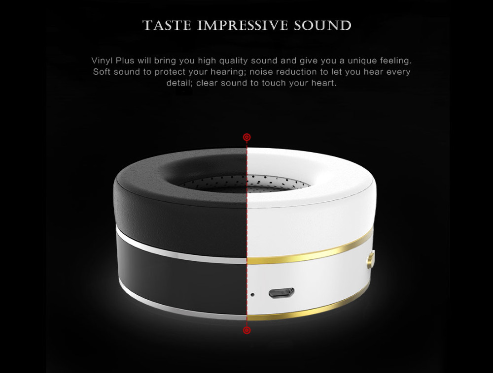 Bluedio Vinyl Plus Wireless Bluetooth Headphones with Mic 3D Sound - Black