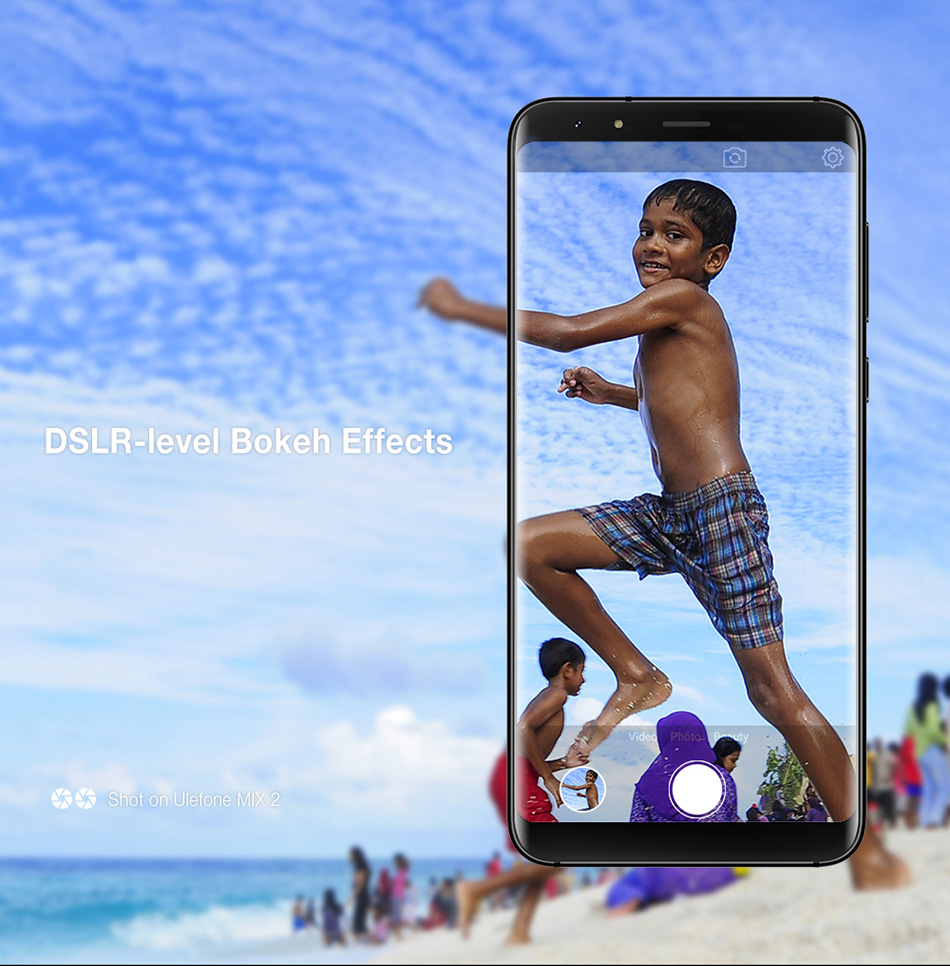 [HK Stock]Ulefone MIX 2 5.7 Inch 4G LTE Smartphone 18:9 HD+ Screen 2GB 16GB MT6737 Quad Core Dual Rear Cameras Android 7.0 3300mAh Touch ID VoLTE - Blue