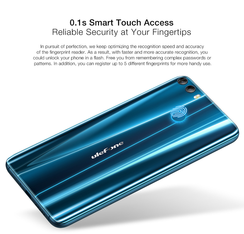 [HK Stock]Ulefone MIX 2 5.7 Inch 4G LTE Smartphone 18:9 HD+ Screen 2GB 16GB MT6737 Quad Core Dual Rear Cameras Android 7.0 3300mAh Touch ID VoLTE - Blue