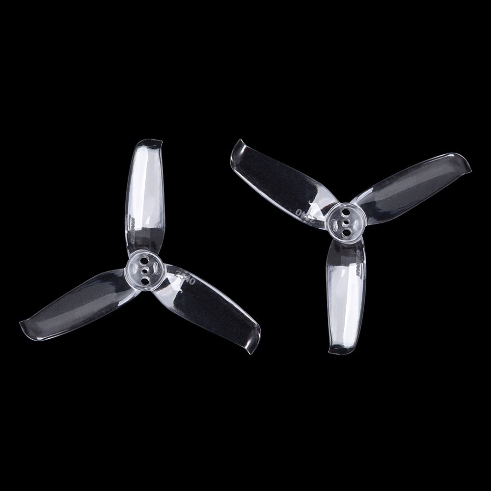 Gemfan Flash 2540 CW CCW 3-Blade Propeller 1.5mm Mounting Hole for Racing Quadcopter - Transparent