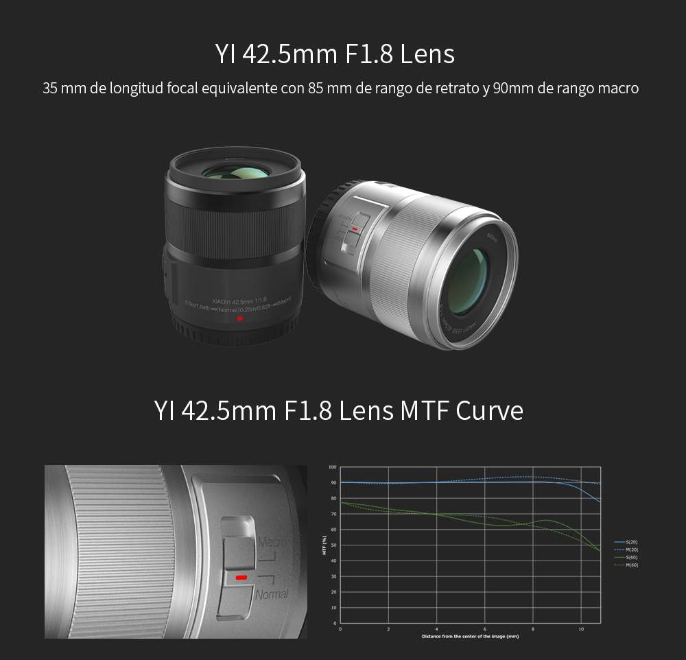 [HK Stock]Original YI M1 Mirrorless Camera Dual Lens WiFi 4K IMX269 Sensor 20MP 3.0" Touch Screen App Control - Black