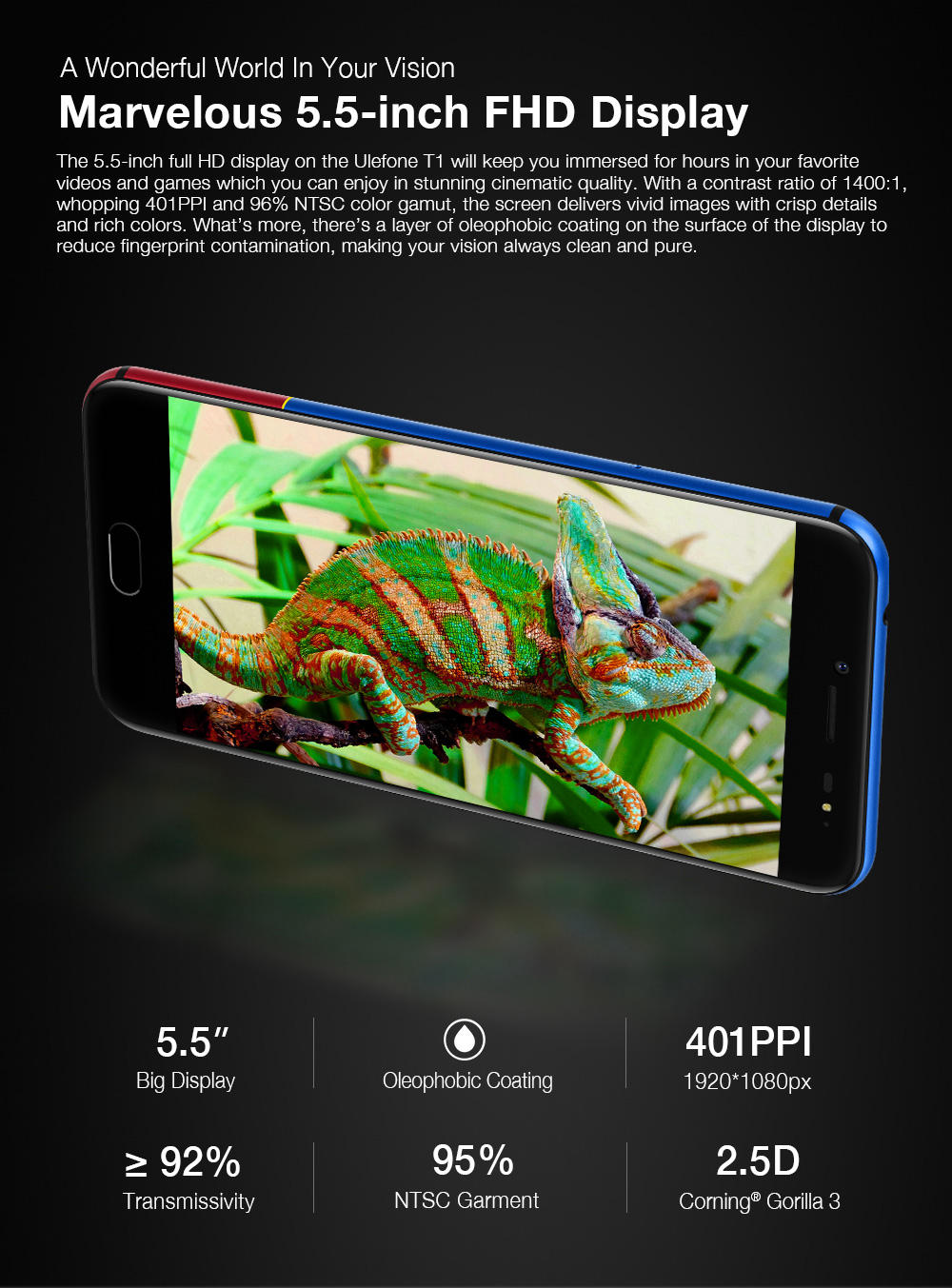 [HK Stock][Global Version]Ulefone T1 5.5 Inch 4G LTE Smartphone Helio P25 Octa Core 2.6Ghz  6GB 128GB 16.0MP Dual Rear Cam Android 7.0 Type-C NXP HiFi Audio - Red Blue