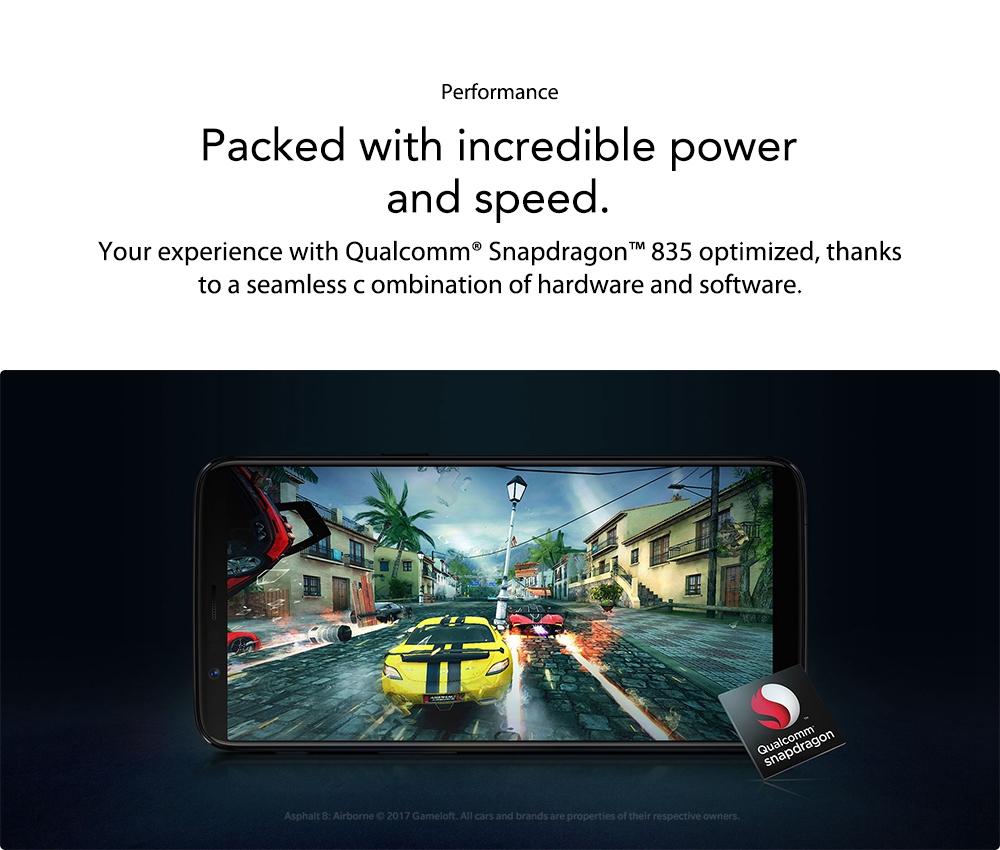 [Official Global ROM]OnePlus 5T 6.01 Inch Smartphone 18:9 FHD+ Screen Snapdragon 835 Octa Core 6GB 64GB 20.0MP+16.0MP Dual Rear Cam OxygenOS NFC Dash Charge Type C - Black