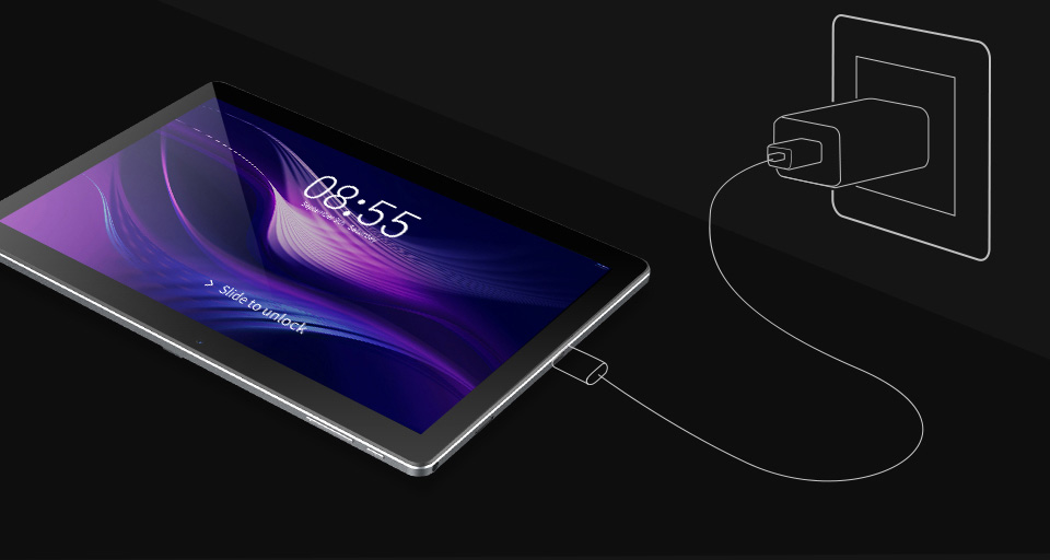 ALLDOCUBE Power M3 4G Android Phablet MT6753 Quad Core 1.5GHz 10.1 Inch  2GB RAM 32GB ROM Dual SIM Dual Camera Wifi - Black/Gray