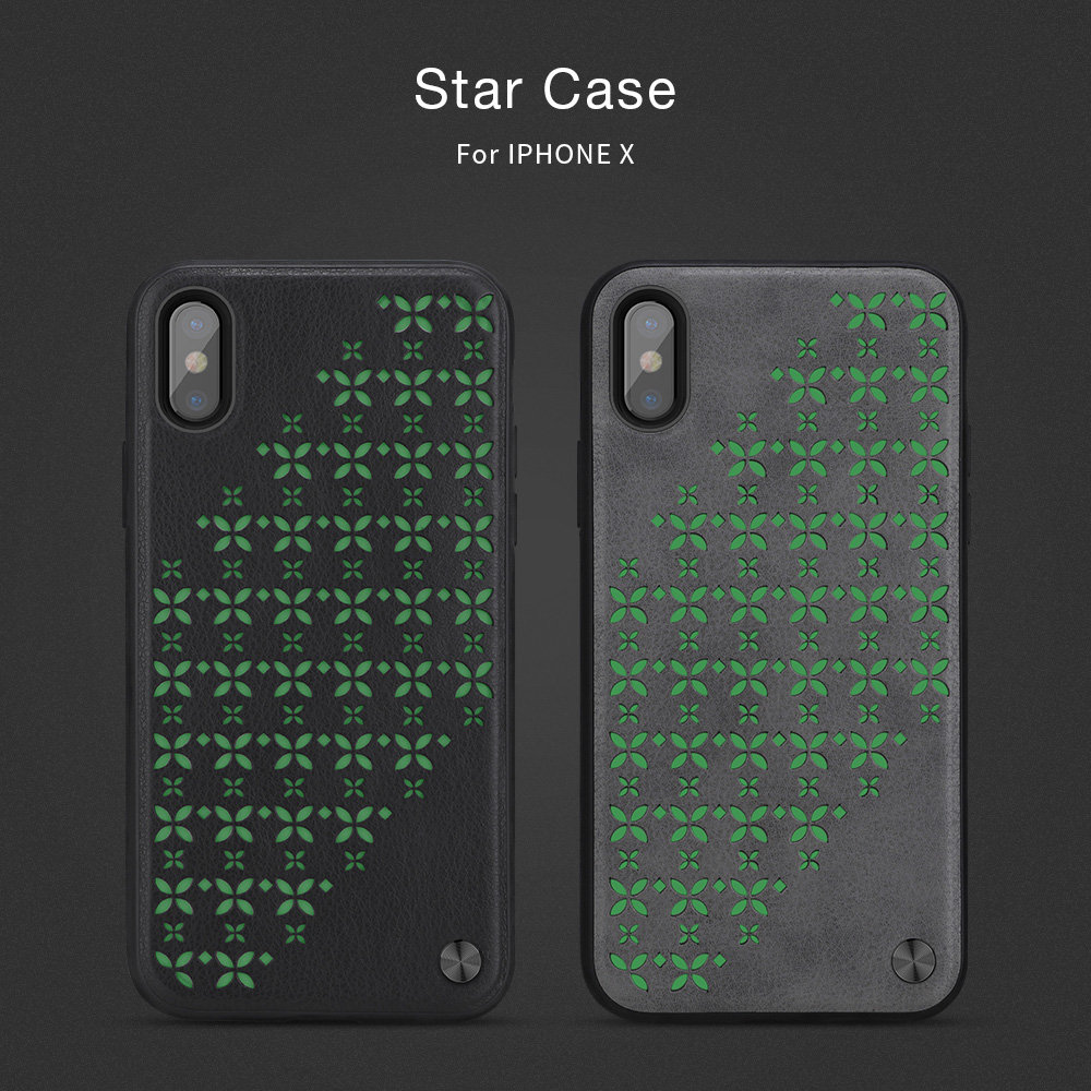 NILLKIN Star Case Cool Luminous Back Phone Shell For iPhone X - Black