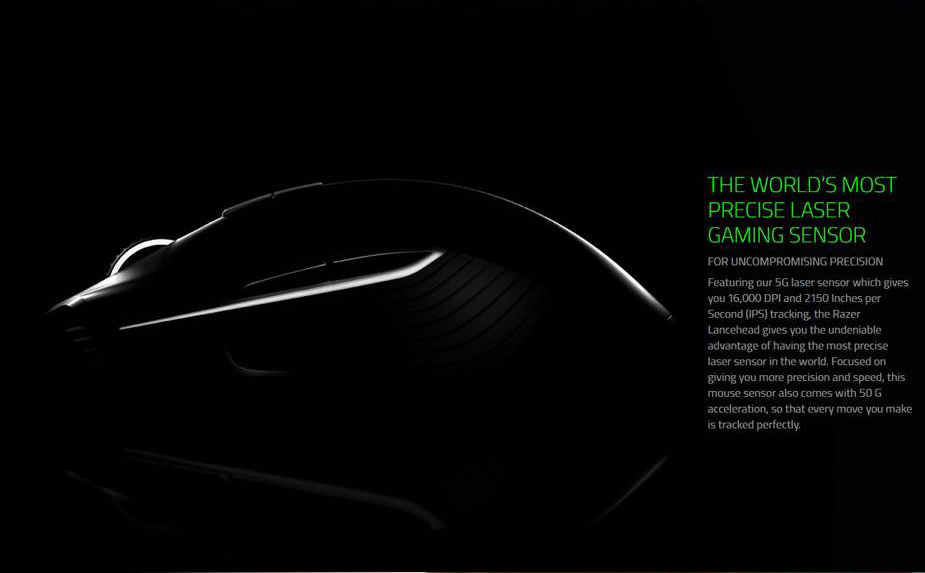 [HK Stock] Razer Lancehead Wired Wireless Gaming Mouse Professional RGB Blcklit 16000 Adjustable DPI Ambidextrous - Black