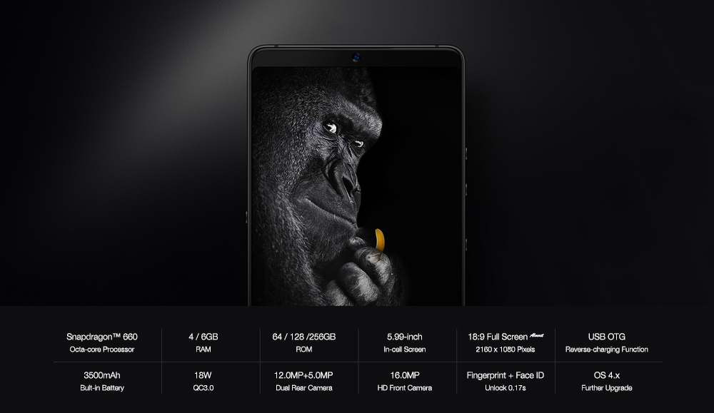 Smartisan Nut Pro 2 5.99 Inch 4G LTE Smartphone 18:9 Aspect Ratio FHD Screen 6GB 128GB Snapdragon 660 Octa core Dual Rear Camera - Red