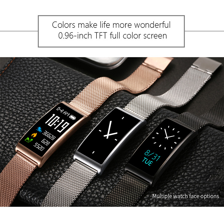 Makibes X3  Smart Bracelet Heart Rate/Blood Pressure Monitor Bluetooth Water Resistant IP68 Compatible with iOS Android  - Black