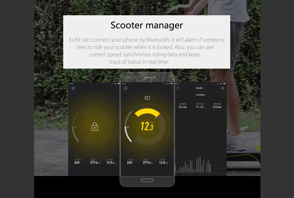 Original Xiaomi EUNI ES808 8 inch Tire 5.2Ah Folding Electric Scooter Waterproof Intelligent BMS Dual Braking System With Display Screen - White