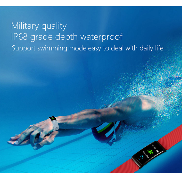 Makibes X3  Smart Bracelet Heart Rate/Blood Pressure Monitor Bluetooth Water Resistant IP68 Compatible with iOS Android  - Black