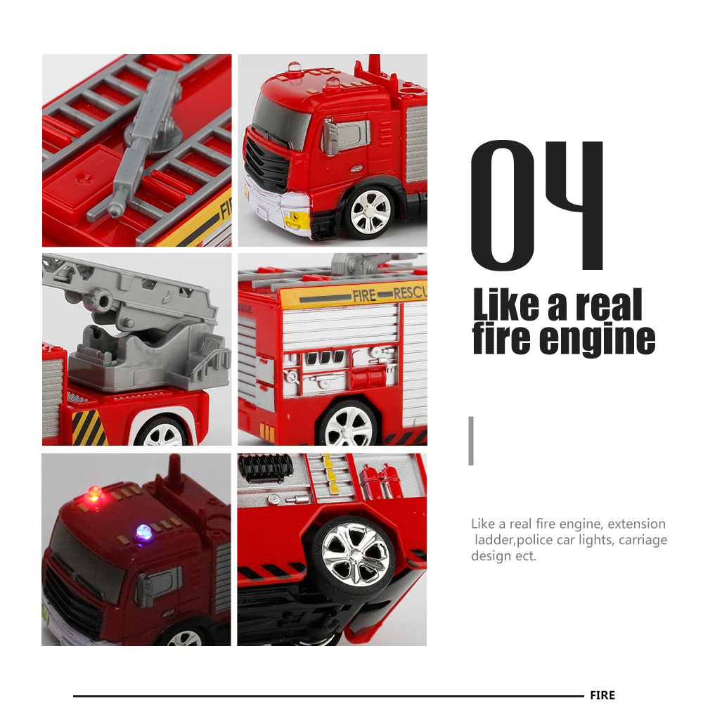 Shenqiwei 8027 1:58 27MHZ 4CH Mini Fire Truck RC Car - RTR